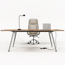 60-Inch Executive Desk with Built-In Power Outlet & Chrome Legs
