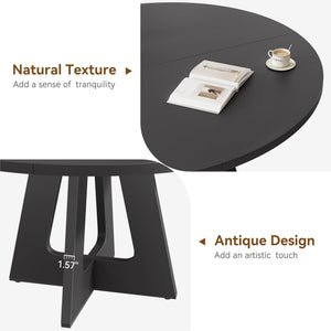 47-Inch Round Dining Table for 4 to 6 – Farmhouse MDF Top & Solid Wood Legs