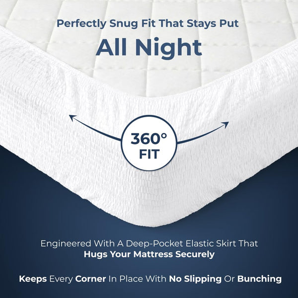 Waterproof Quilted Mattress Protector – Deep Pocket Fit, Breathable & Silent