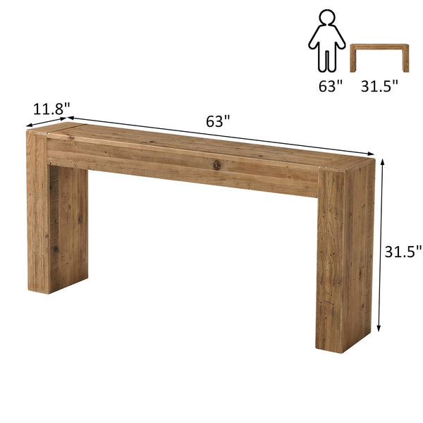 Reclaimed Wood Console Table 63"