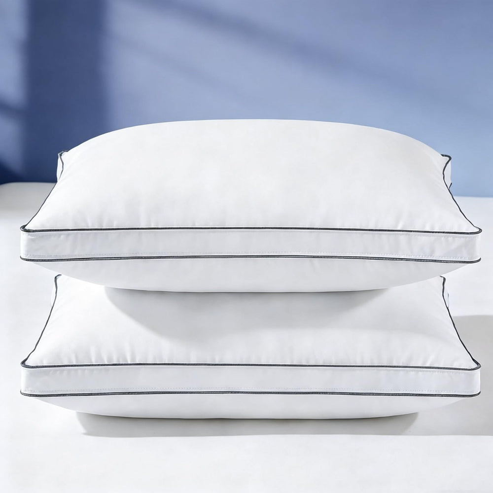 Goose Feather Down Bed Pillows – Pack of 2