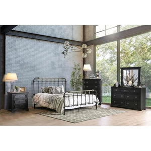 Metal Spindle Bed Frame with Headboard and Footboard