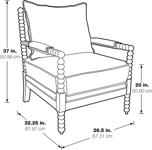 Spindle Accent Chair with Wood Frame