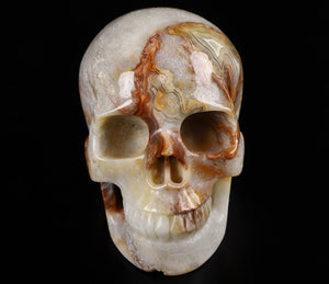 Red Crazy Lace Agate Crystal Skull Sculpture