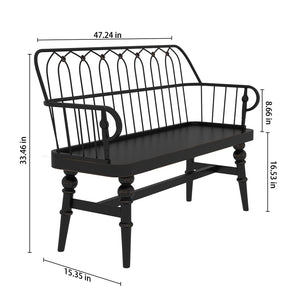 Spindle Back Farmhouse Bench