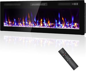 72-Inch Recessed & Wall Mount Electric Fireplace