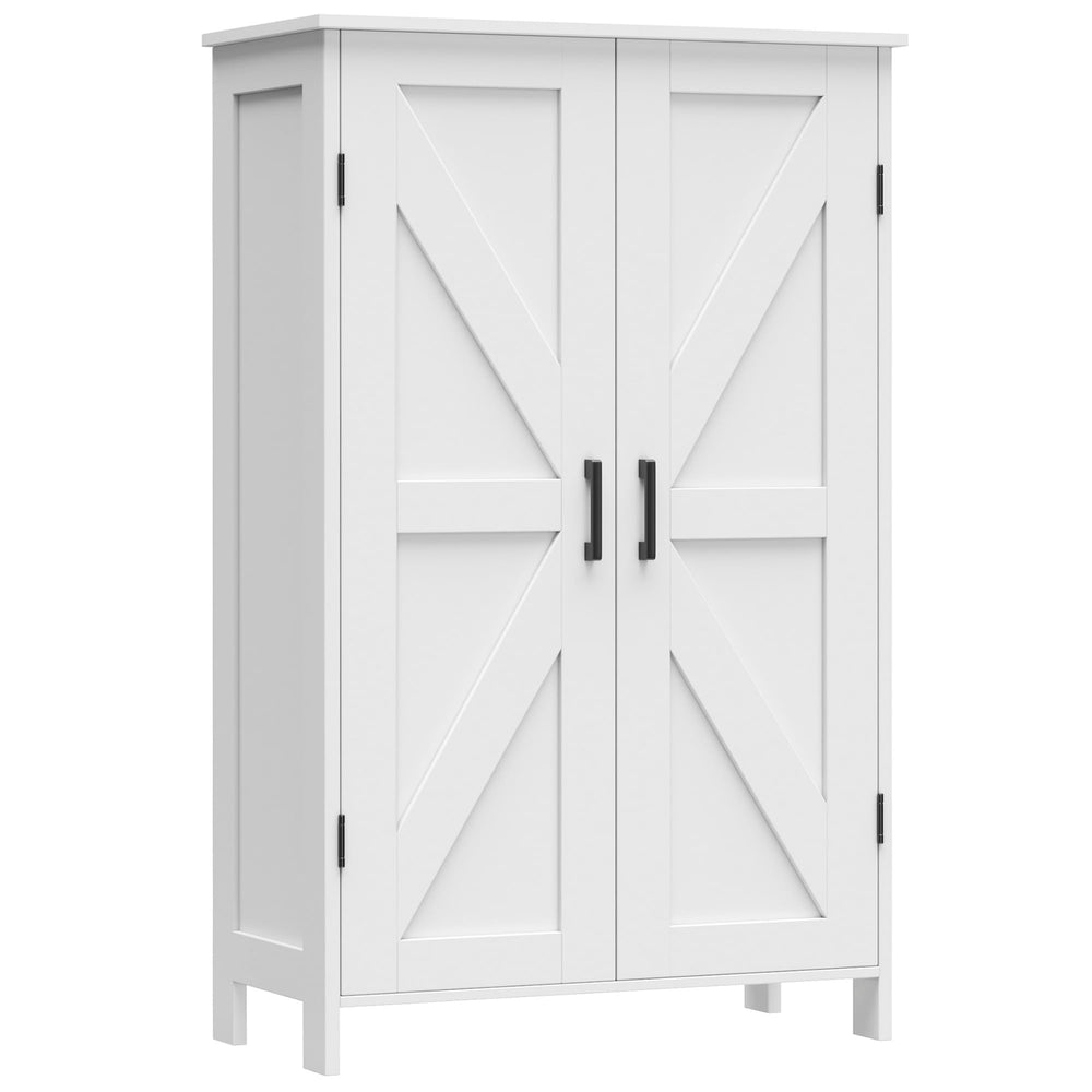 Farmhouse Storage Cabinet with Barn Doors and Adjustable Shelves