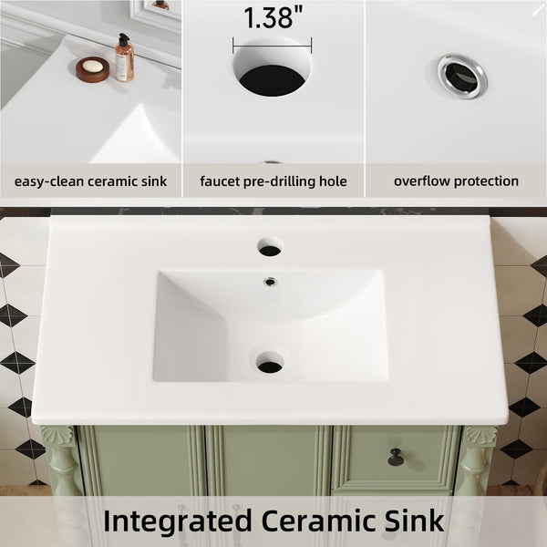 Bathroom Vanity with Sink Combo – Freestanding Floor-Mounted Cabinet