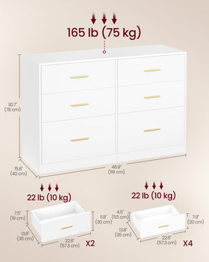 6-Drawer Dresser Chest of Drawers – Modern Bedroom Storage