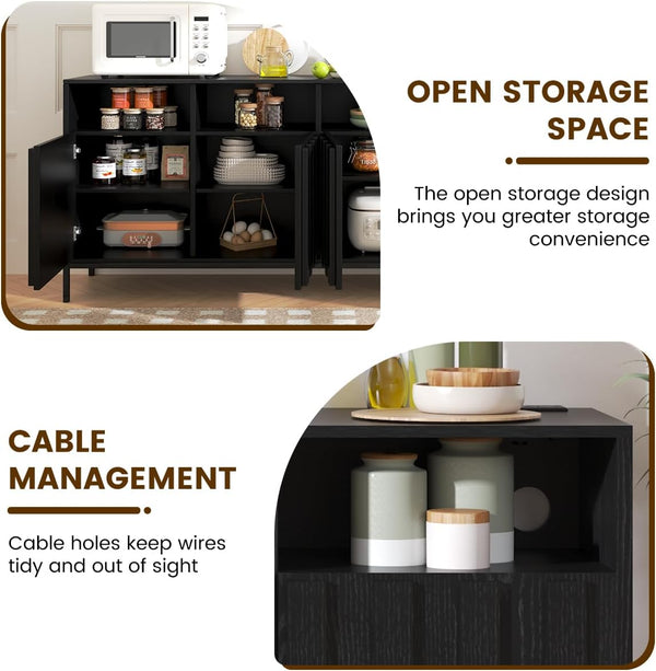 70" Fluted TV Stand with Power Outlet