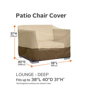 Deep Seated Patio Lounge Chair Cover 2-Pack