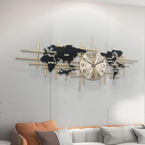 46-Inch Large Metal Wall Clock – Silent, Frameless, Battery Operated