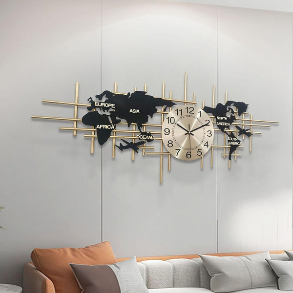 46-Inch Large Metal Wall Clock – Silent, Frameless, Battery Operated