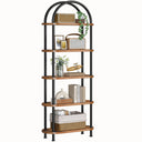 5-Tier Arched Bookshelf with Metal Frame
