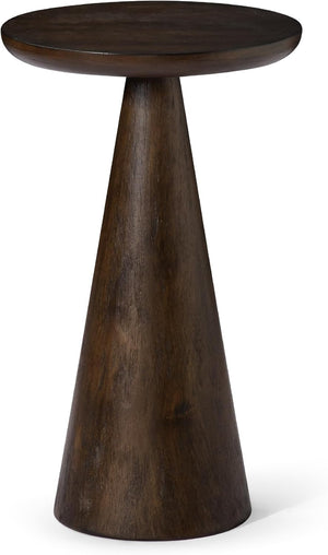 Round Wood Side Table – Rustic Industrial Accent