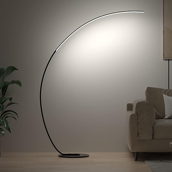 RGBW Arc Floor Lamp with Remote – Dimmable LED Color Changing Standing Lamp