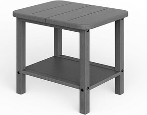 GREFORG Patio Side Table, Small Rectangular HDPE Adirondack End Table for Outdoor Use in Pool, Garden, Lawn, Backyard,Navy