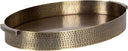 Oval Hammered Metal Decorative Serving Tray with Handles
