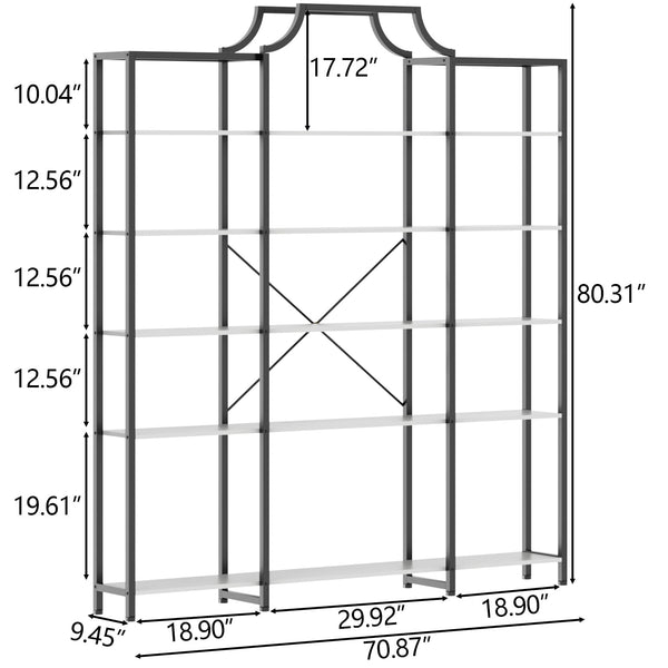 Triple Wide 5-Tier Bookshelf