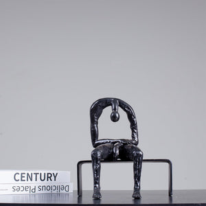 Melancholy Bronze Sculpture – Abstract Figurative Art Statue