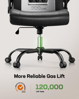 Ergonomic Executive Office Chair with Flip-Up Armrests & PU Leather
