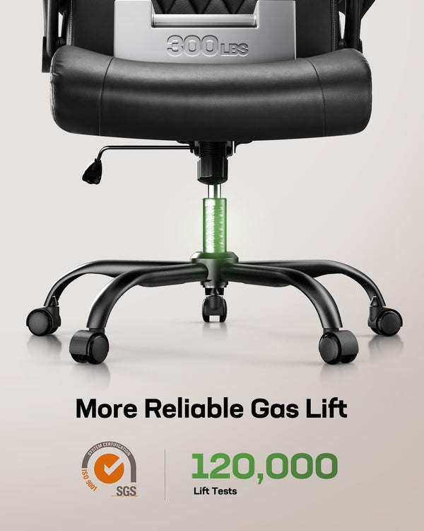 Ergonomic Executive Office Chair with Flip-Up Armrests & PU Leather