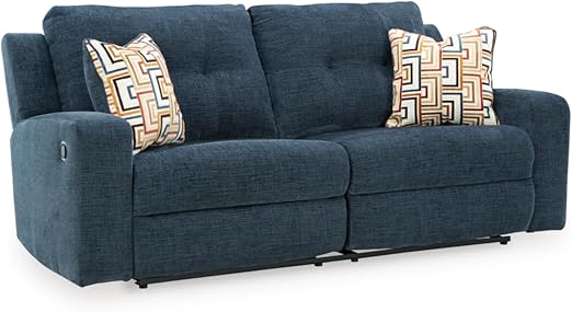 Reclining Sofa Set with Tufted Back & Pull Tab — Polyester Upholstery