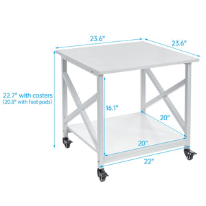 2-Tier Rolling Printer Stand with Storage Shelf