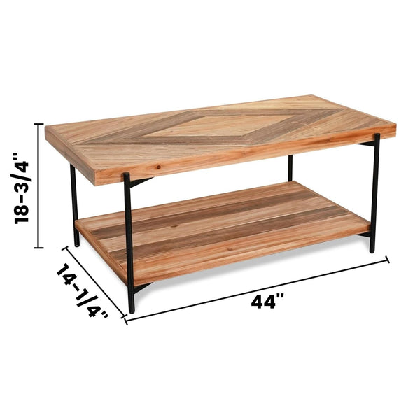 Solid Fir Wood Living Room Table Set with TV Stand