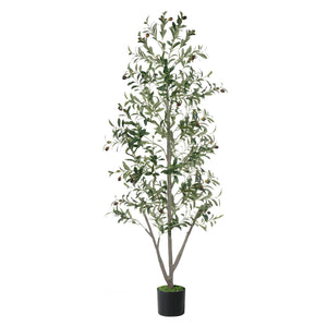 Artificial Olive Tree with Lights, Moss & Planter