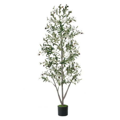 Artificial Olive Tree with Lights, Moss & Planter
