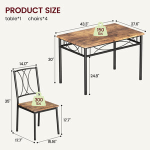 Dining Table Set for 4 with Chairs