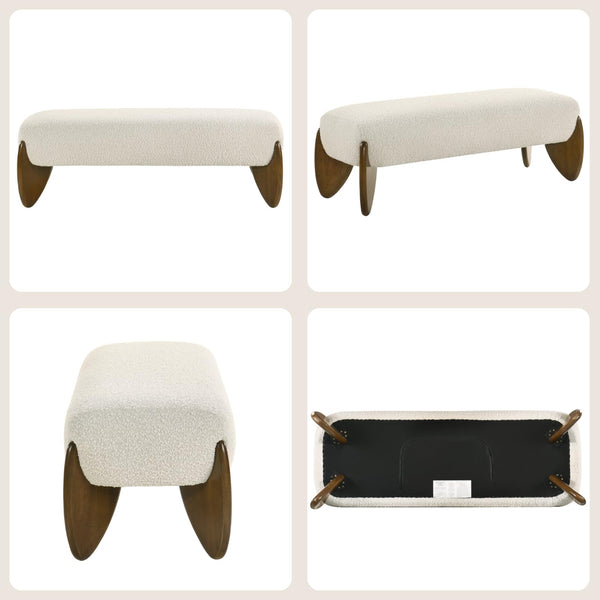 Upholstered Boucle Bedroom & Entryway Bench