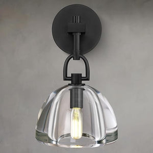 K9 Crystal Wall Sconce – Brass & Black Dimmable Vanity Light