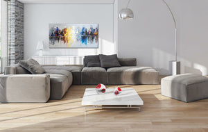 Abstract Cityscape Canvas Wall Art – Hand Painted Oil Painting