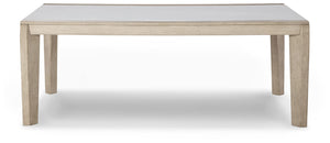 Contemporary Dining Table with Acrylic Insert, White & Beige
