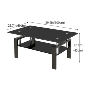 Glass Coffee Table Set of 3 with End Tables – Modern Living Room Furniture