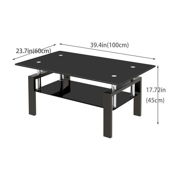 Glass Coffee Table Set of 3 with End Tables – Modern Living Room Furniture