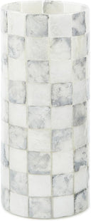 Capiz Small Flower Vase – Check Pattern