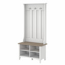 Mission Style Hall Tree with Shoe Storage Bench – 31.73"W x 15.75"D x 68.12"H