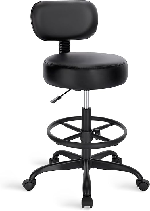 Adjustable Height Drafting Chair with Back & Footrest
