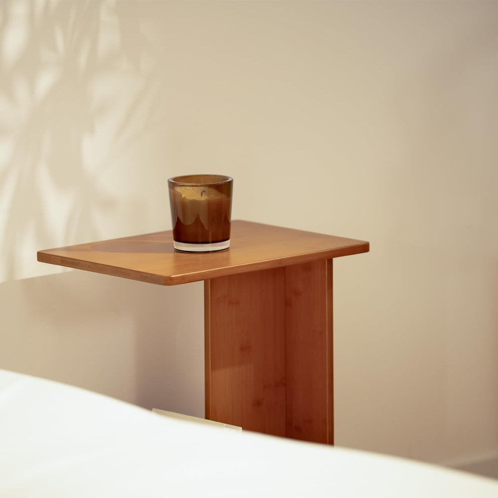 Bamboo C-Shaped End Table Set of 2 – Modern Side Table for Living Room & Bedroom