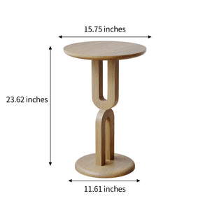Solid Wood End Table with U-Shaped Base