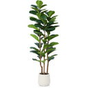 Artificial Fiddle Leaf Fig Tree with White Planter – 5ft, 6ft, 7ft