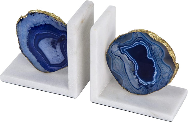 Polished Agate & Marble Bookends Set of 2