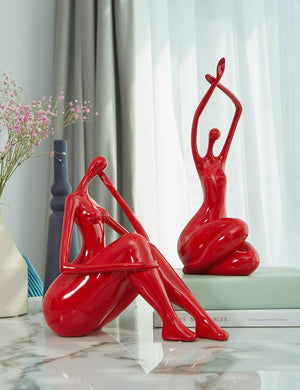Yoga Lady Figurine Statue – Polyresin Home Decor Sculpture 13 Inch