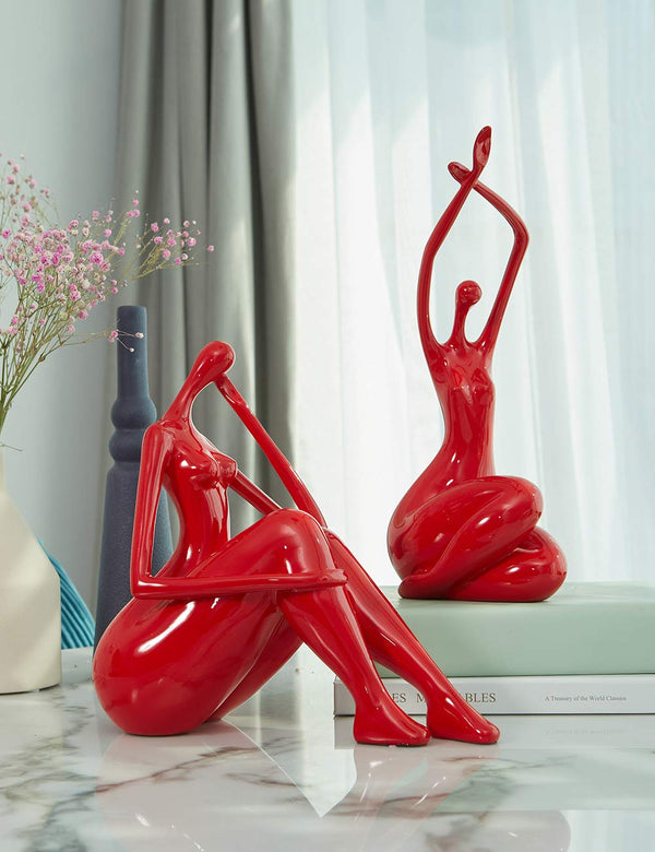 Yoga Lady Figurine Statue – Polyresin Home Decor Sculpture 13 Inch