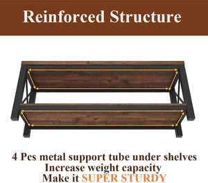 47" Entryway Bench with 2-Tier Shoe Storage