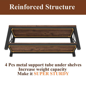 47" Entryway Bench with 2-Tier Shoe Storage