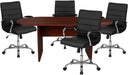 6-Piece Oval Conference Table Set with Executive Chairs